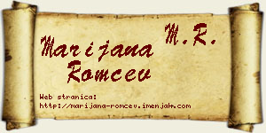 Marijana Romčev vizit kartica
